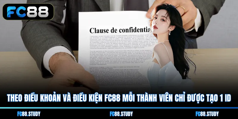 Theo điều khoản và điều kiện FC88 mỗi thành viên chỉ được tạo 1 ID